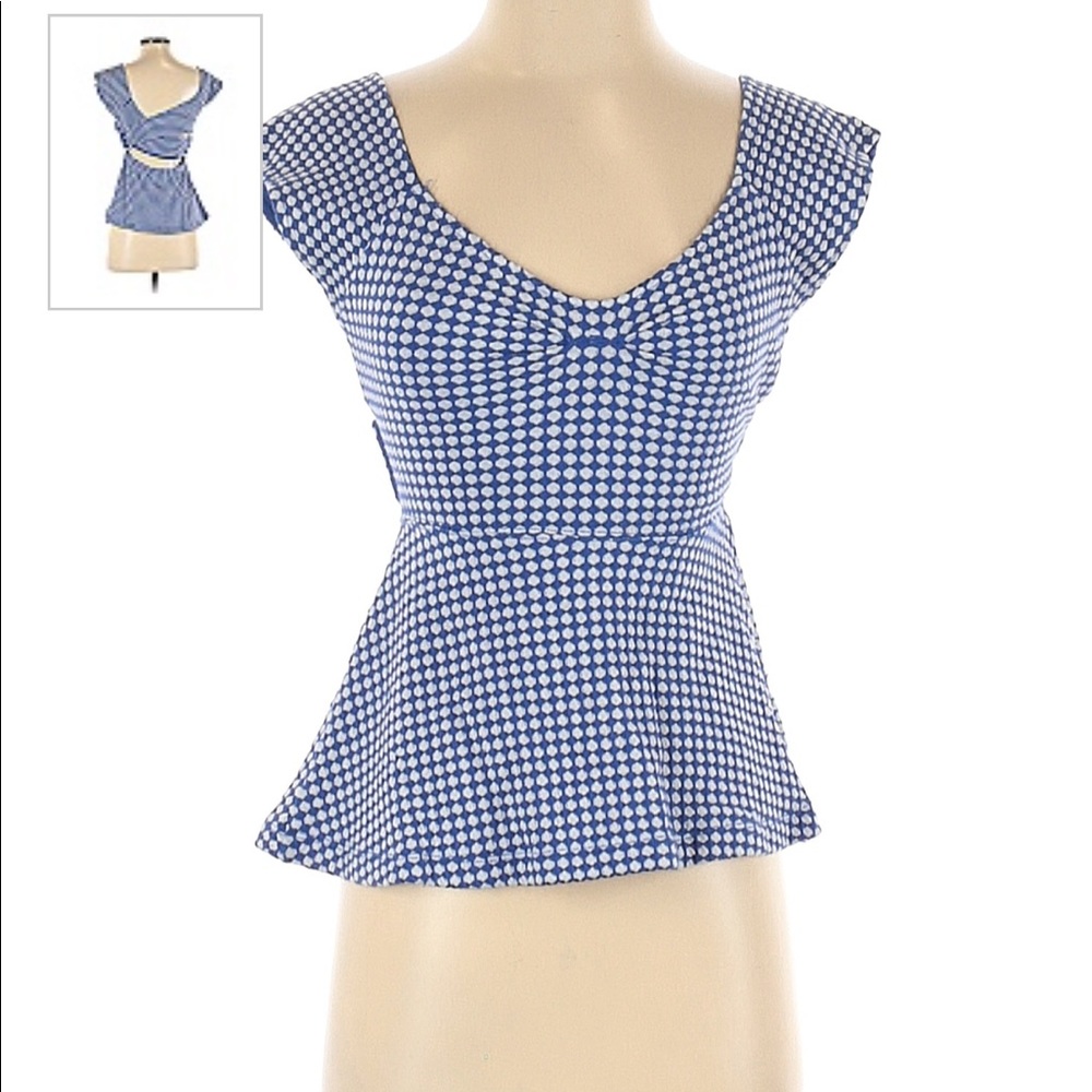 Deletta blue gingham top (cross back)